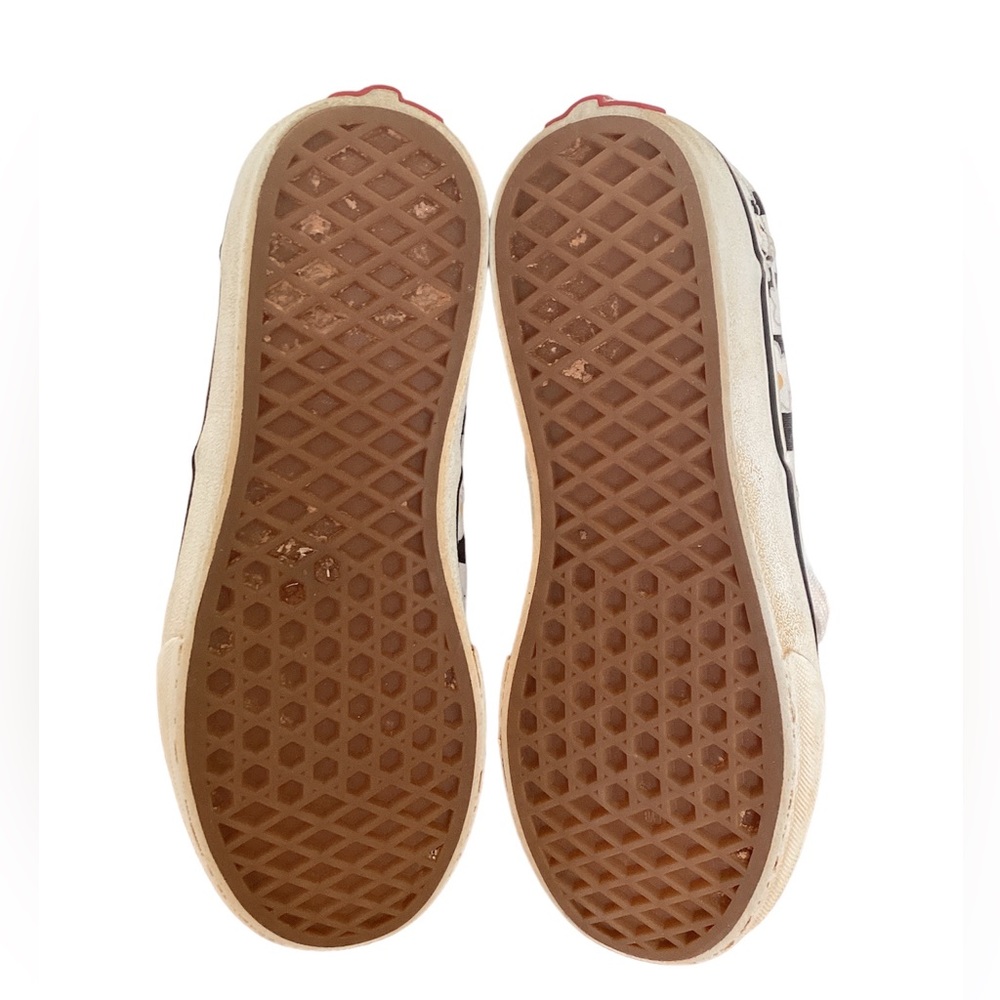 Vans Doheny Skate Shoes | girls 4 | black white checkered daisy | low sneaker - Picture 6 of 7